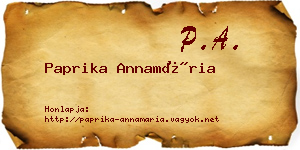 Paprika Annamária névjegykártya